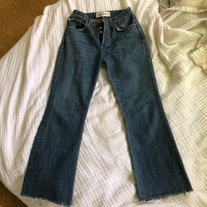 Reformation mid crop flare jeans